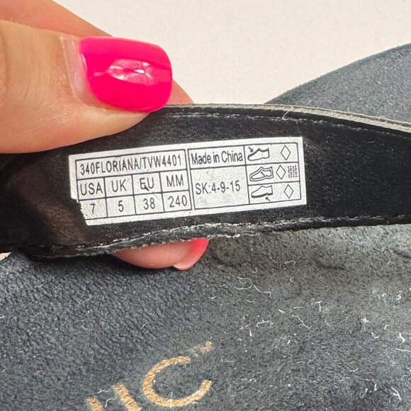 Vionic Floriana Sandals Size 7 Black Beaded Thong Croco Orthotic Comfort Beachy - Picture 7 of 8